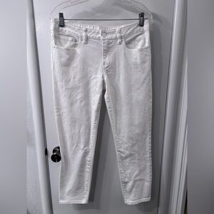 Tory Burch White Cropped Skinny Cotton Jeans